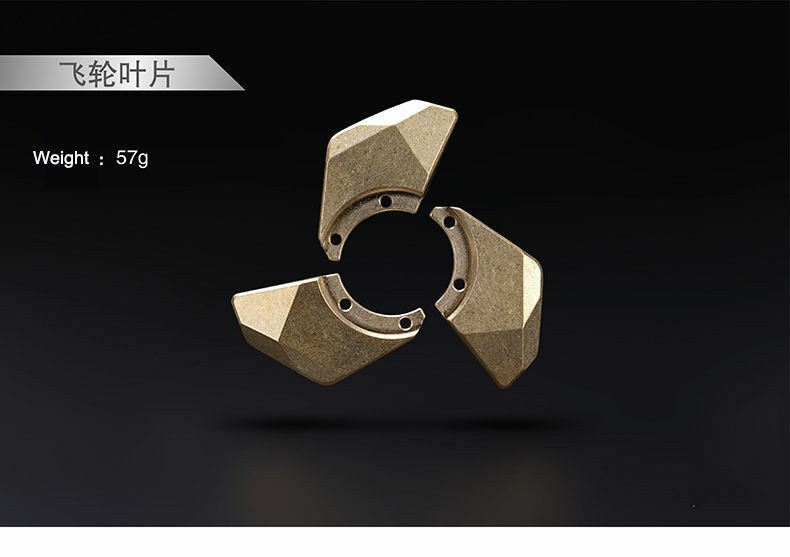 FEGVE Diy Fidget Hand Spinner Triangle Matte Brass/Copper Finger Toy EDC