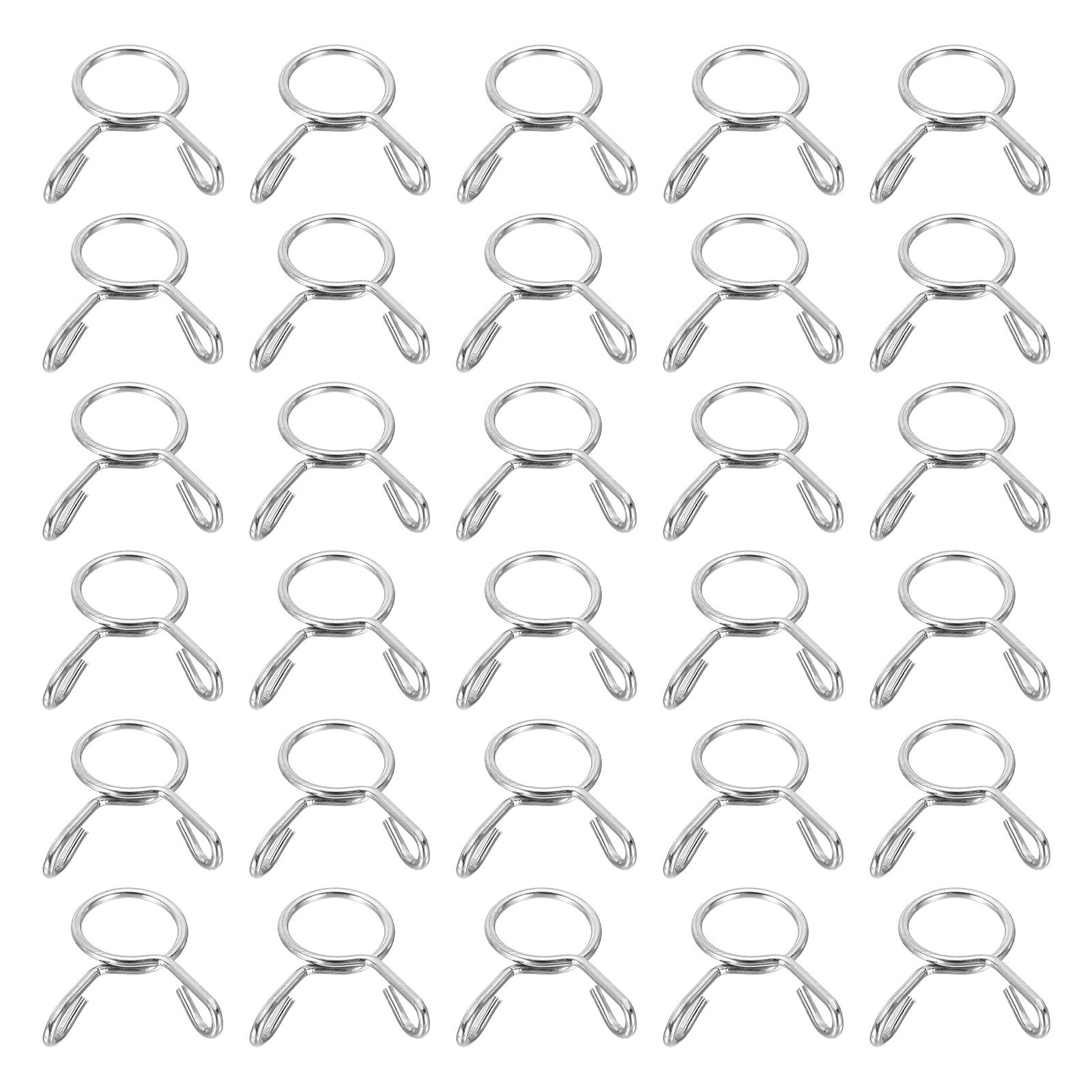 30Pcs 9mm ID 10.4mm OD Fuel Line Hose Clips Spring Clips Clamps Silver