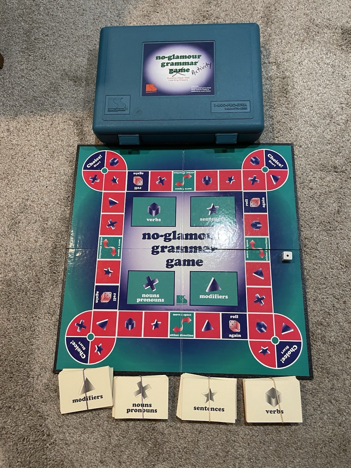 LinguiSystems No Glamour Grammer Game with Hard Plastic Storage Case