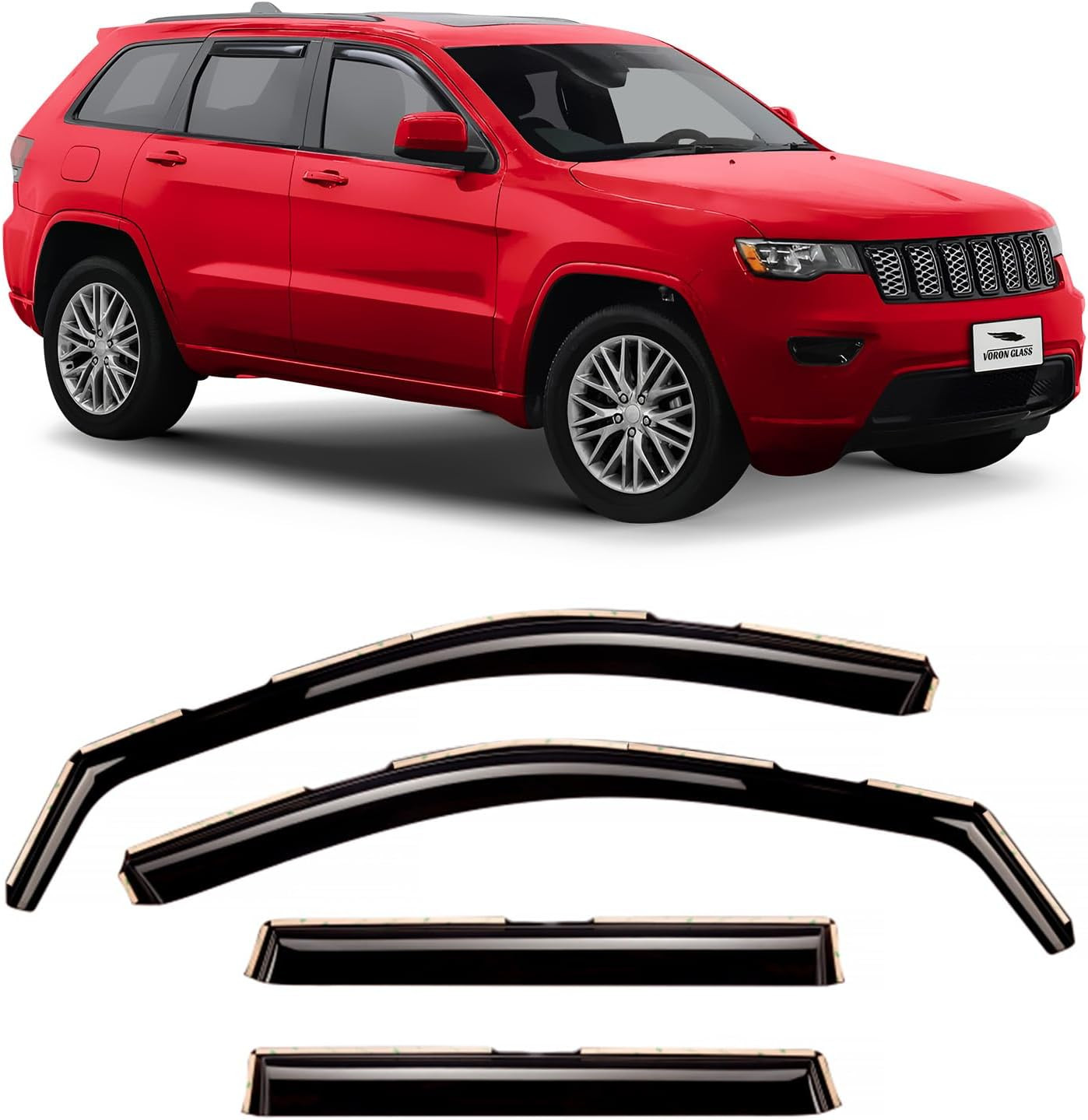 Extra Durable In-Channel Rain Guards for Jeep Grand Cherokee 2011-2021