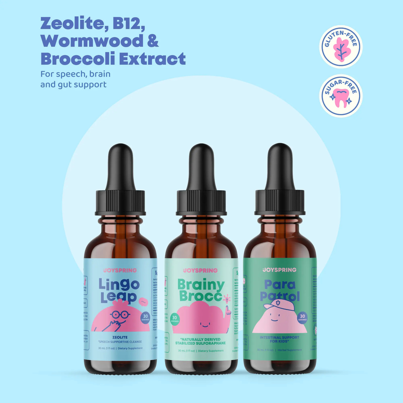 Learning & Gut Balance Trio – Lingo Leap + Para Patrol + Brainy Brocc | Daily We