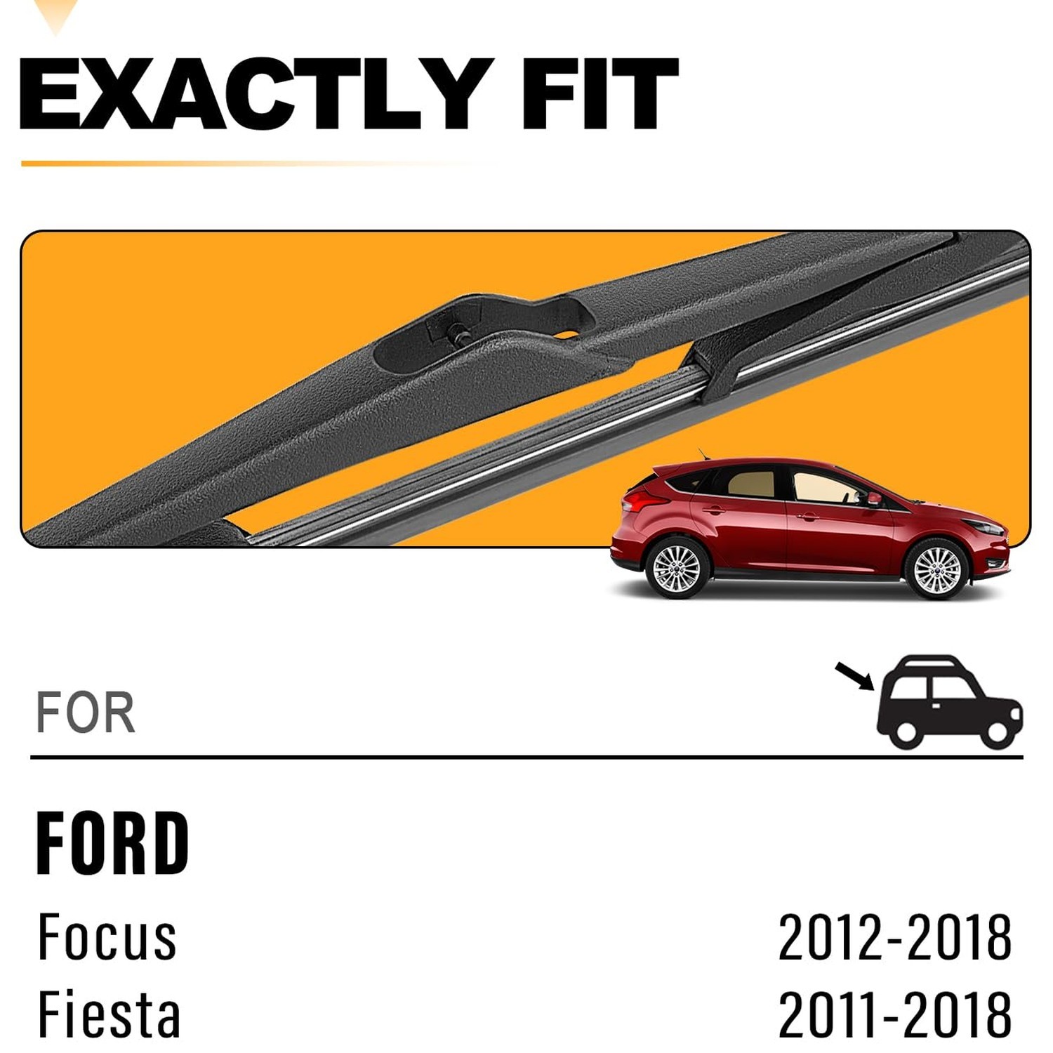 AUTOBOO 12 Inch Rear Wiper Blade Replacement for Ford Focus 2012-2018 Fiesta …