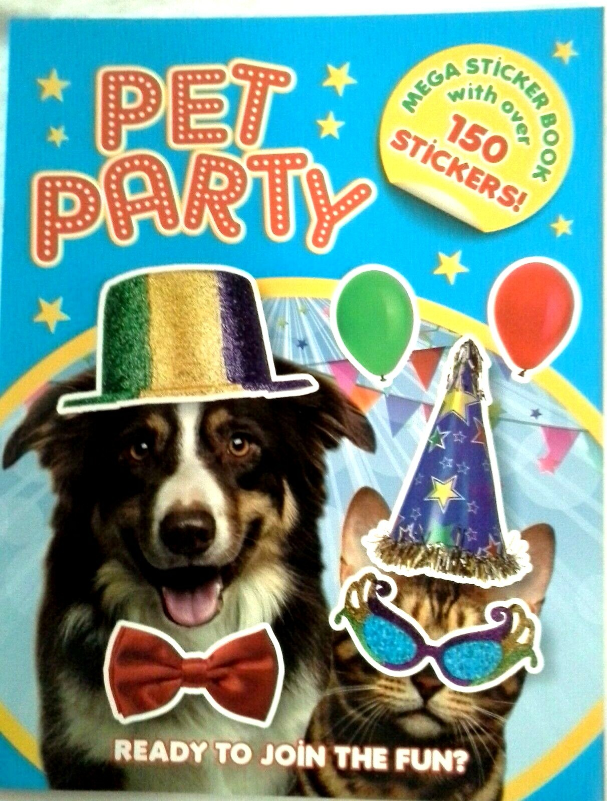 Mega Sticker Books Animal Vacation & Pet Party OVER 150 STICKERS CHOICE-2 NEW!