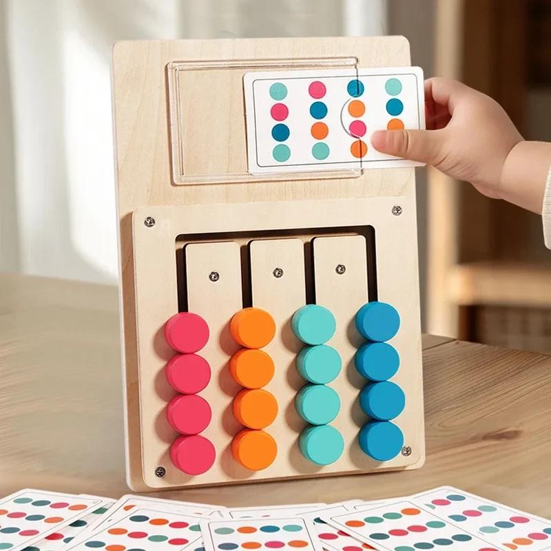 Wooden Color Shape Matching Puzzle Board Kids Brain Training Toy