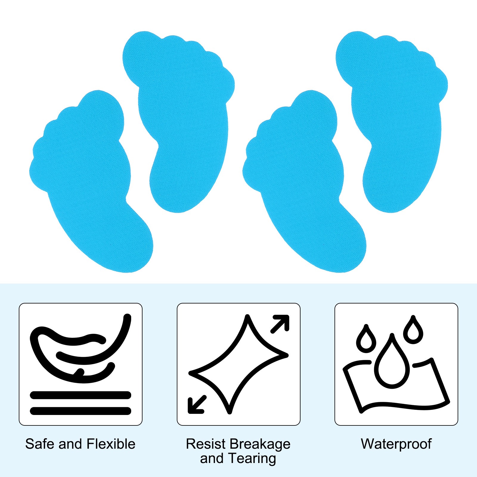 36 Pairs Foot Shaped Carpet Markers, Nylon Floor Spots Markers, Sky Blue