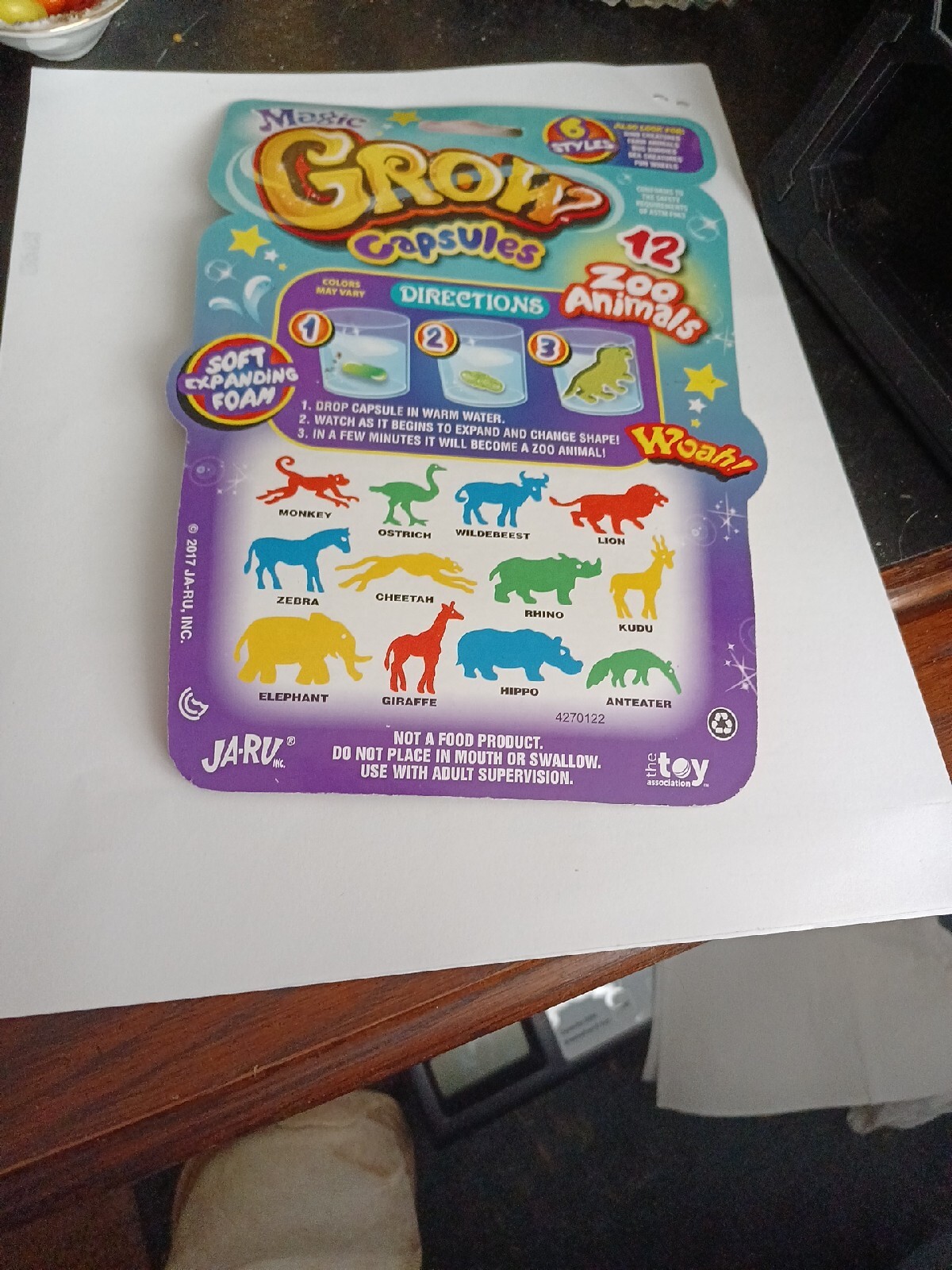JA-RU Magic Grow Capsules Zoo Animals & Fun Wheels Soft Expanding Foam