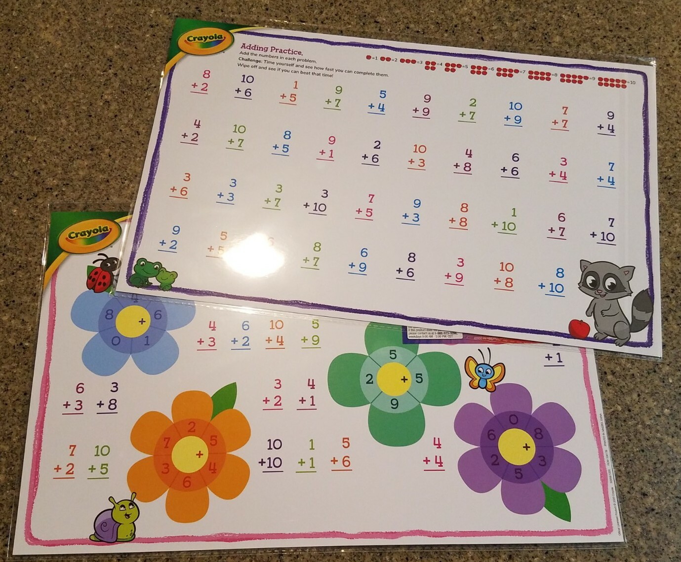 NEW Crayola Laminated Wipe-Clean Smart Mat Addition Ages 5+