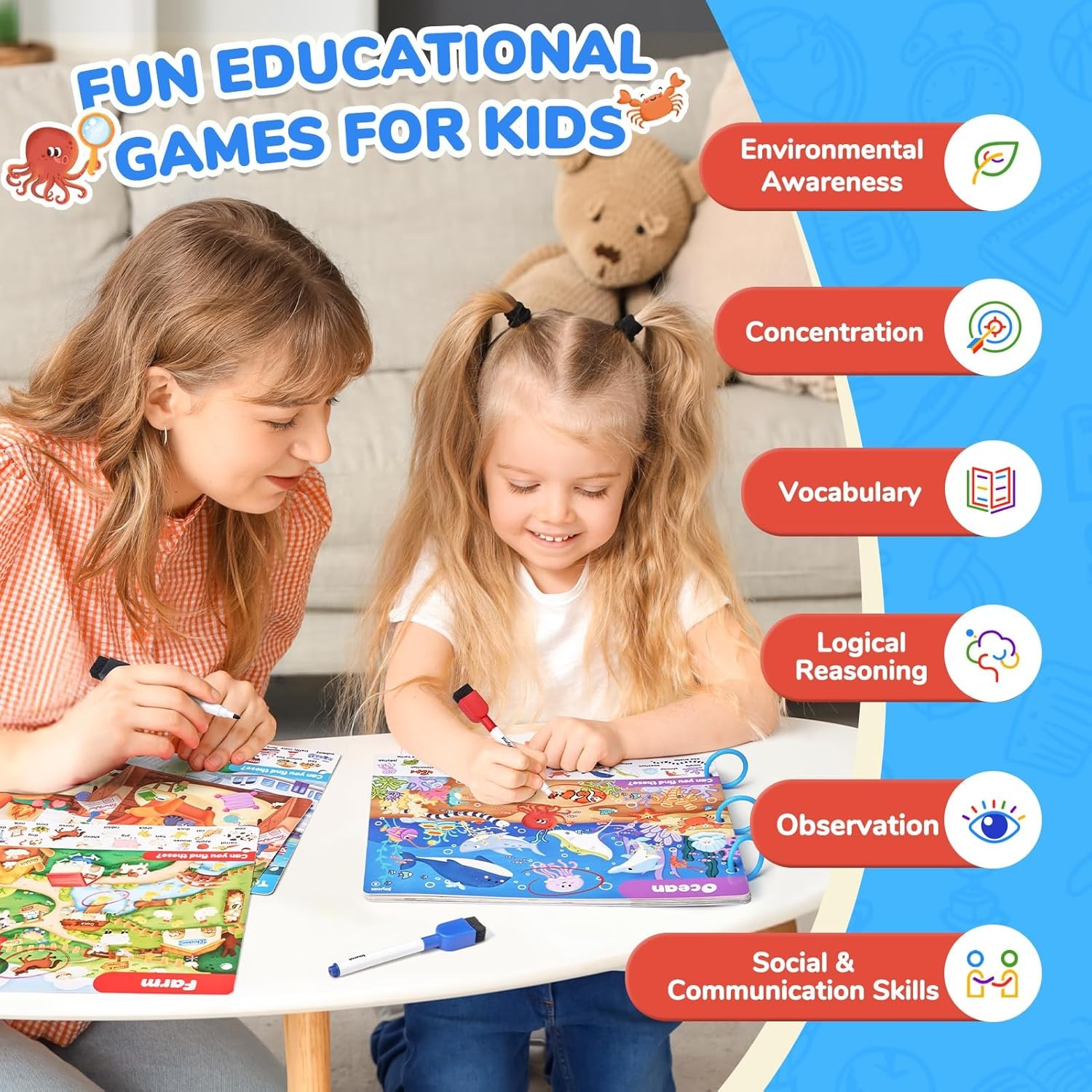 JoyCat Seek & Find Game Books – Preschool Learning Activity for Toddlers &…
