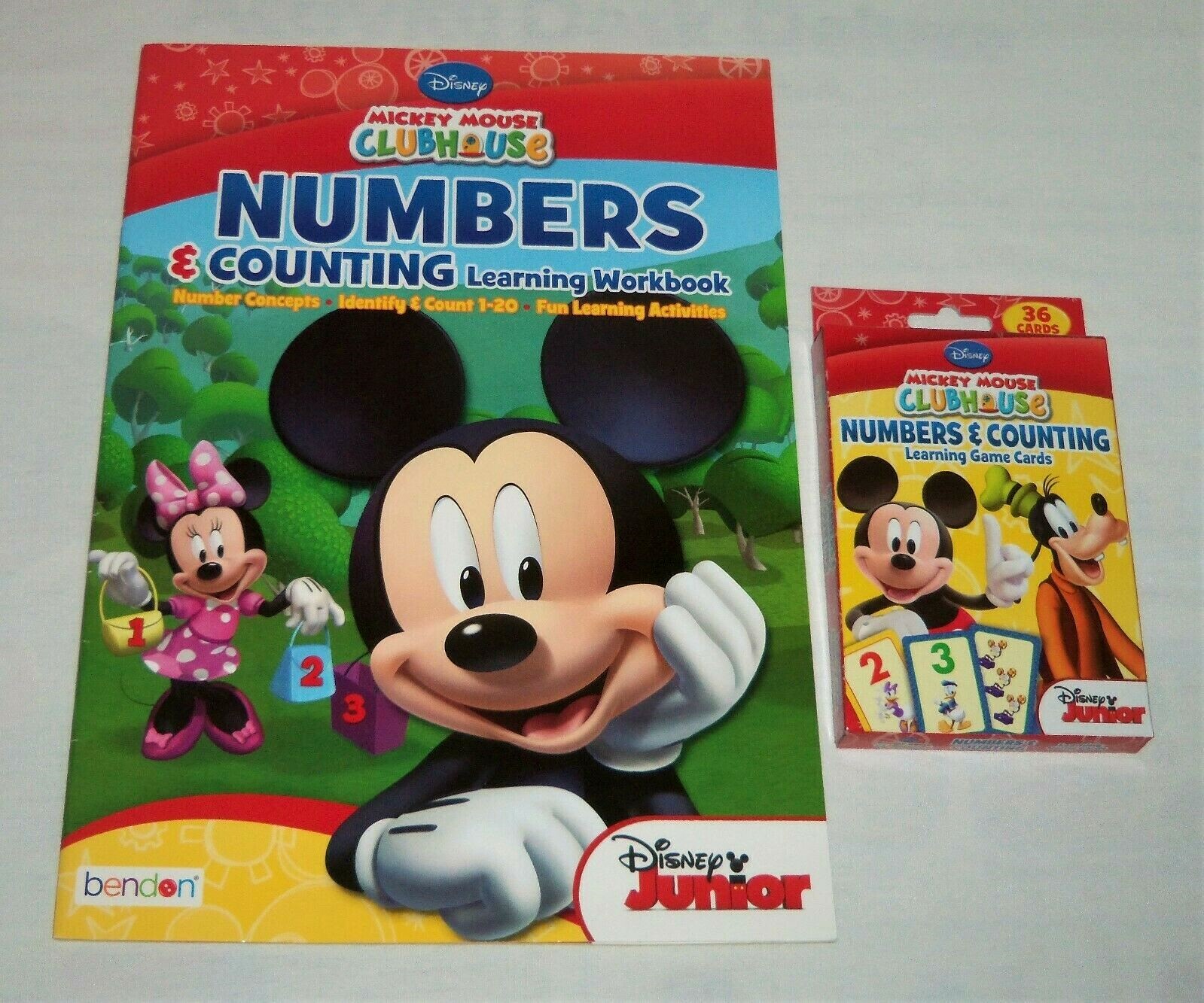 Lot 2 Disney Mickey Mouse Clubhouse Flash Cards Workbook Numbers & Counting