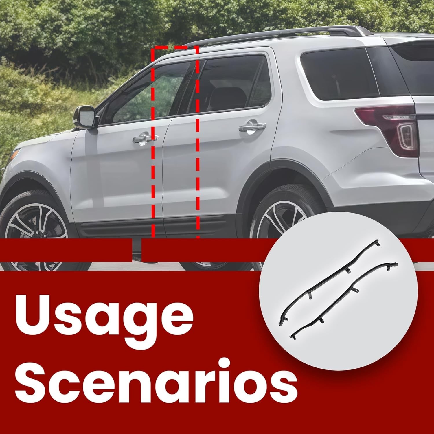 Weather Strip for Door Seal Stripping Compatible with Ford Explorer 2011 2012 20