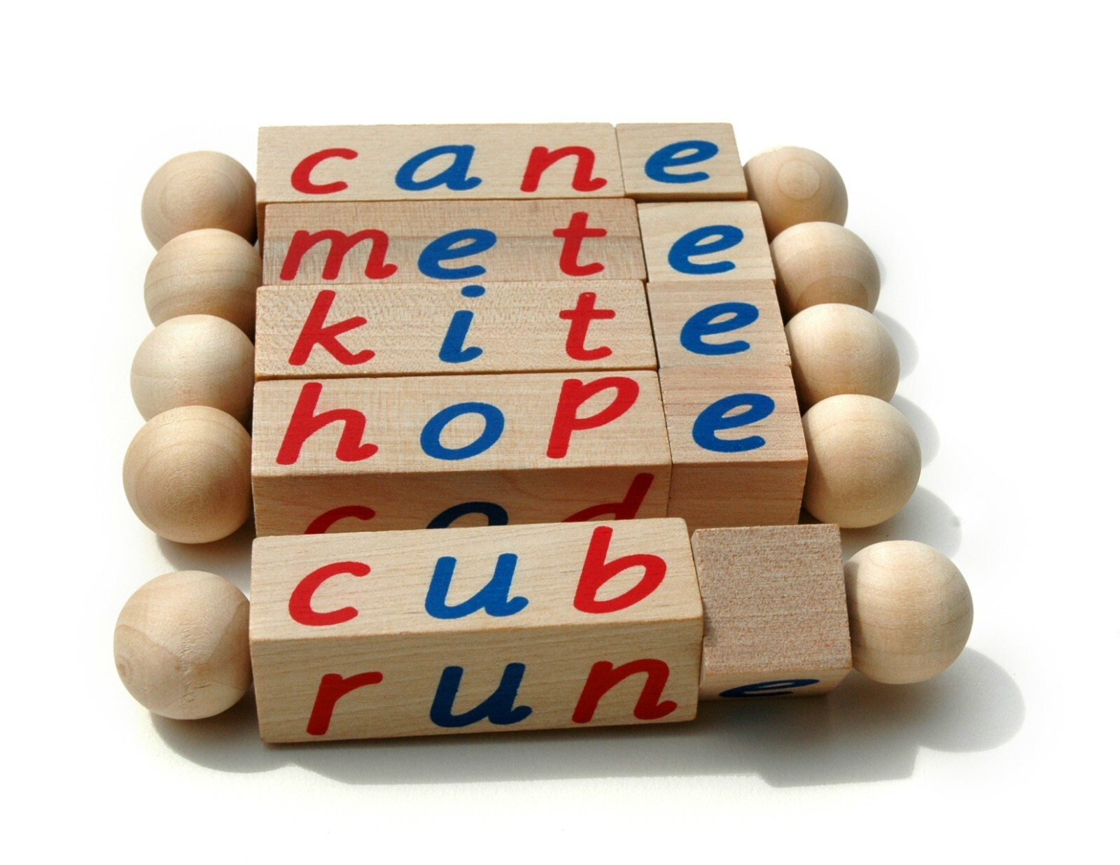 The Original Montessori Silent E Reading Blocks, Learn to Read Educational Toy