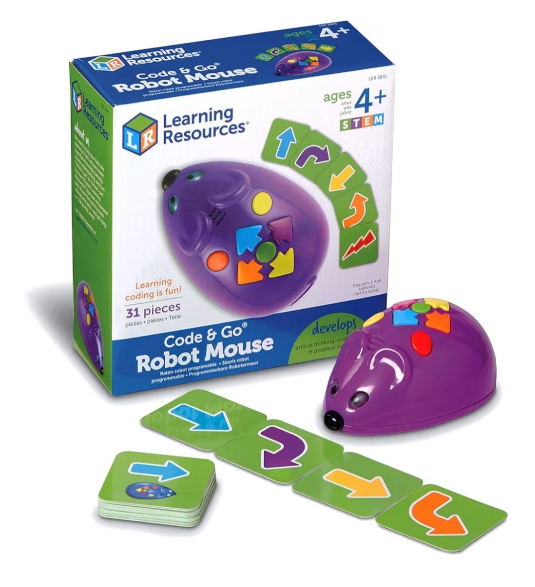 Learning Resources Code & Go Robot Mouse, Coding STEM Toy, 31 Piece Set NIB