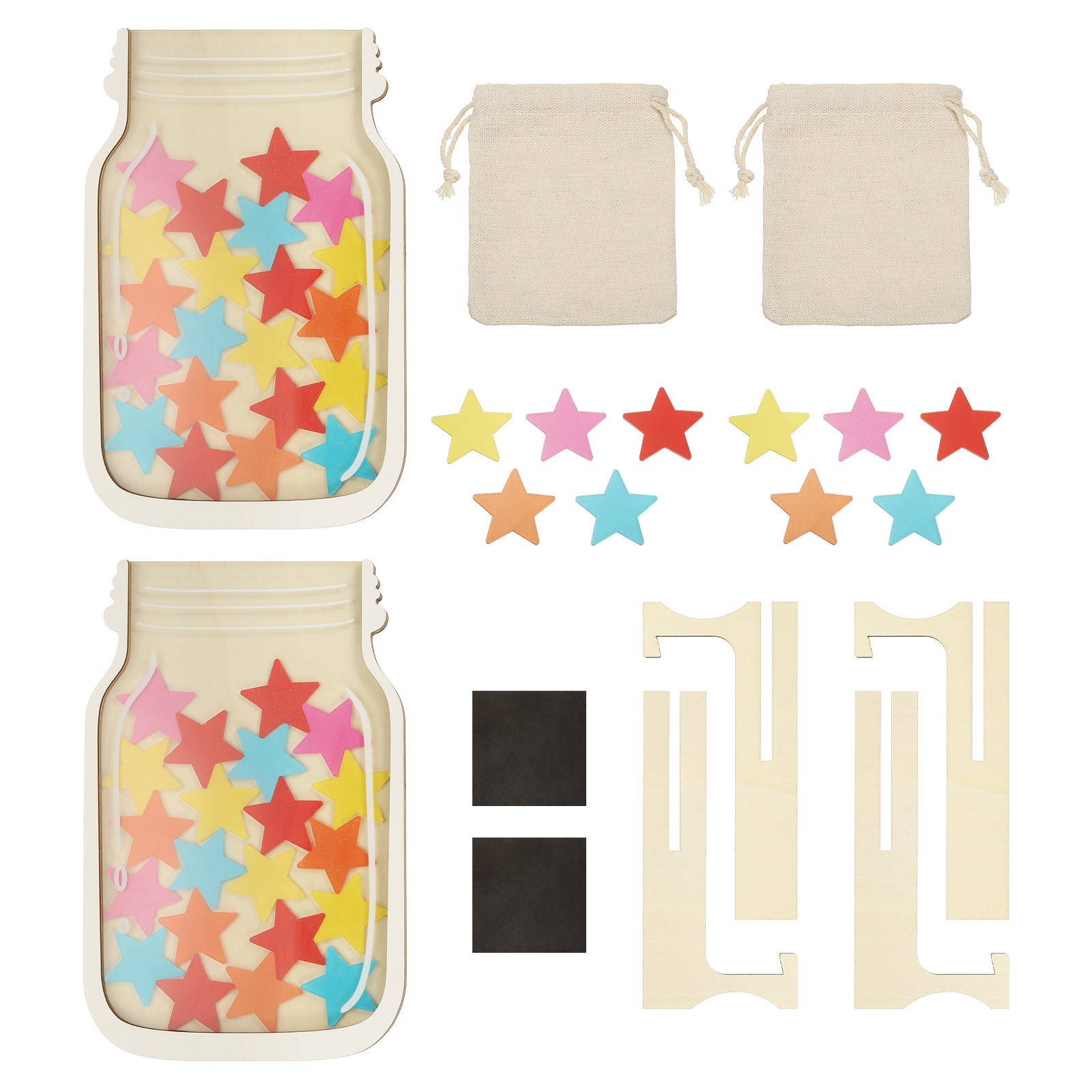 2 Pack Reward Jar Colorful Star Jar Reward Chart for , Mixed Color