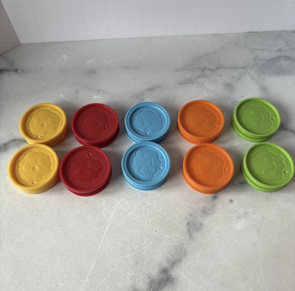 Leap Frog Pick Up Count Vacuum Replacement 10 Dust Pieces Parts Coins Colorful