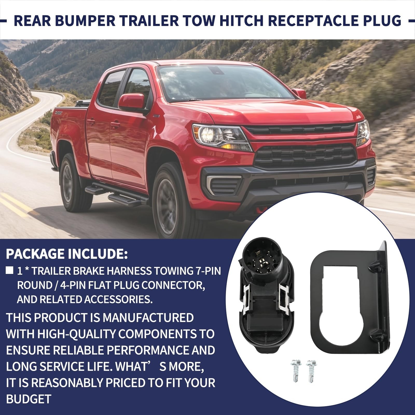 23404450 Trailer Brake Harness Towing 7-Pin Round / 4-Pin Flat Plug Connector…