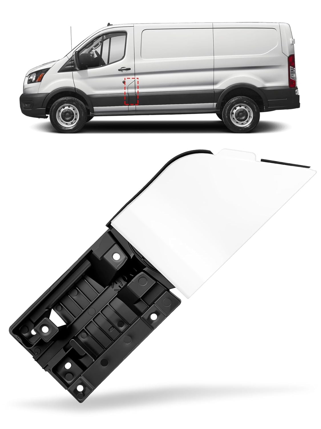 Fuel Filler Door Housing with White Cover Compatible with Gas Door Hinge
