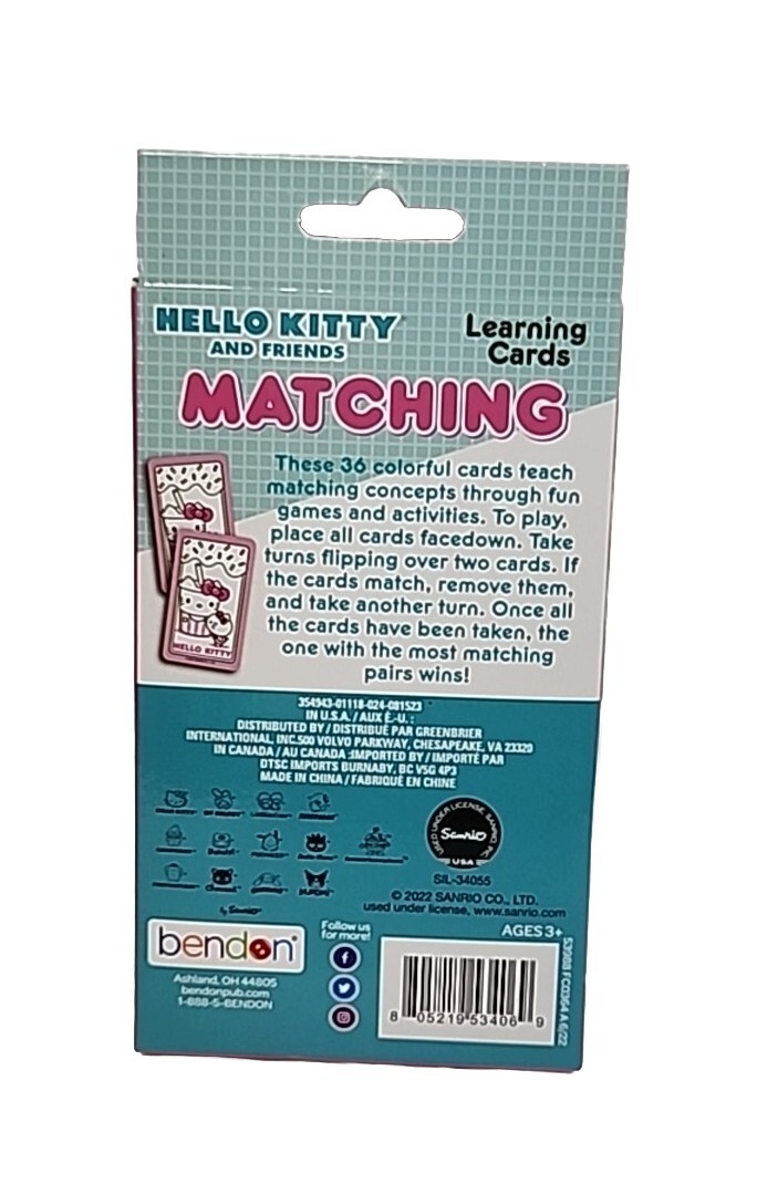 Barbie Numbers & Counting / Hello Kitty and Friends Matching Learning Cards