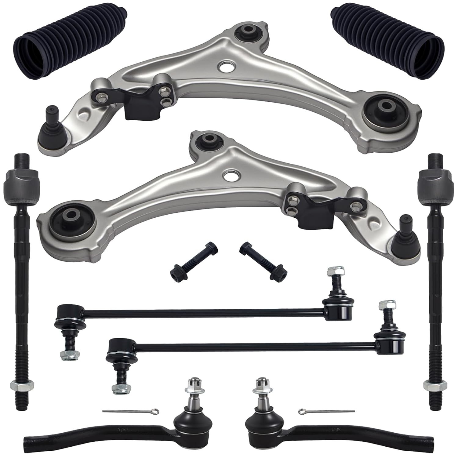 TUCAREST 10Pcs Suspension Kit Fit For 2009-2014 Ni-ssan Murano, 2 Front Lower Co