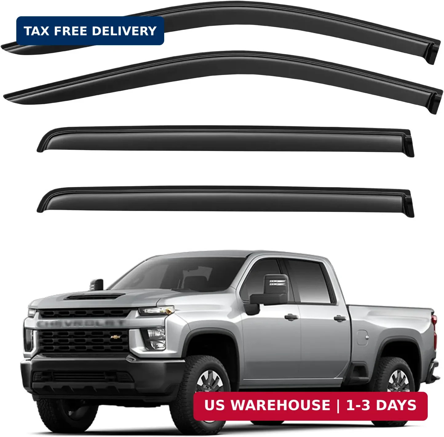 Window Visors Rain Guards for 2020-2026 Chevy Silverado/GMC Sierra 2500HD/3500HD