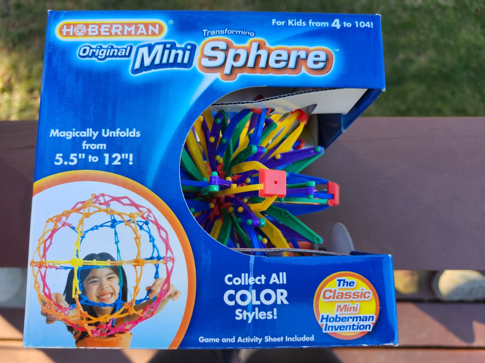 Mini Hoberman Sphere – Rainbow Expanding Toy Ball Multicolor 5.5-12” NIB