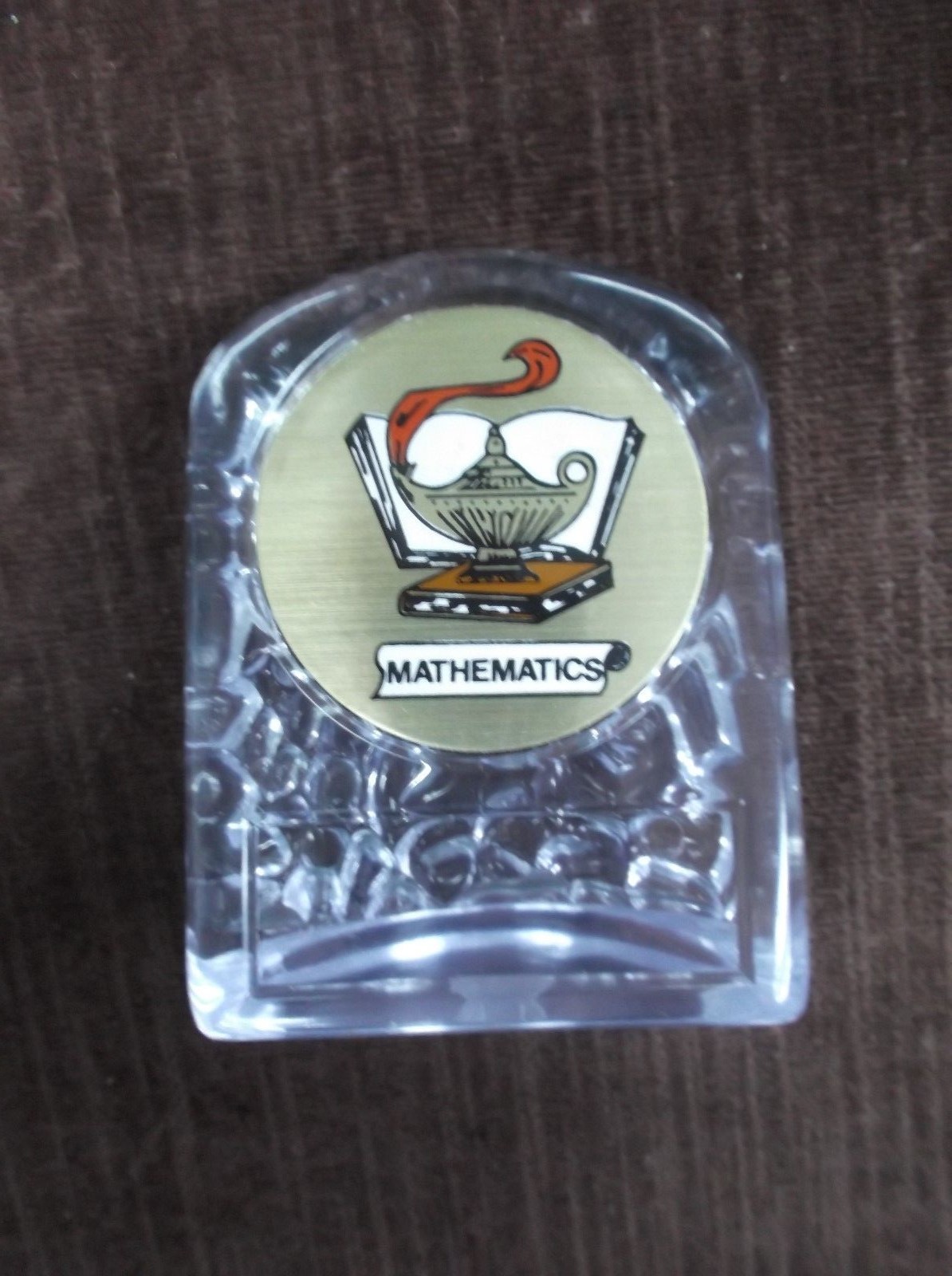 lamp mathematics insert trophy award clear acrylic