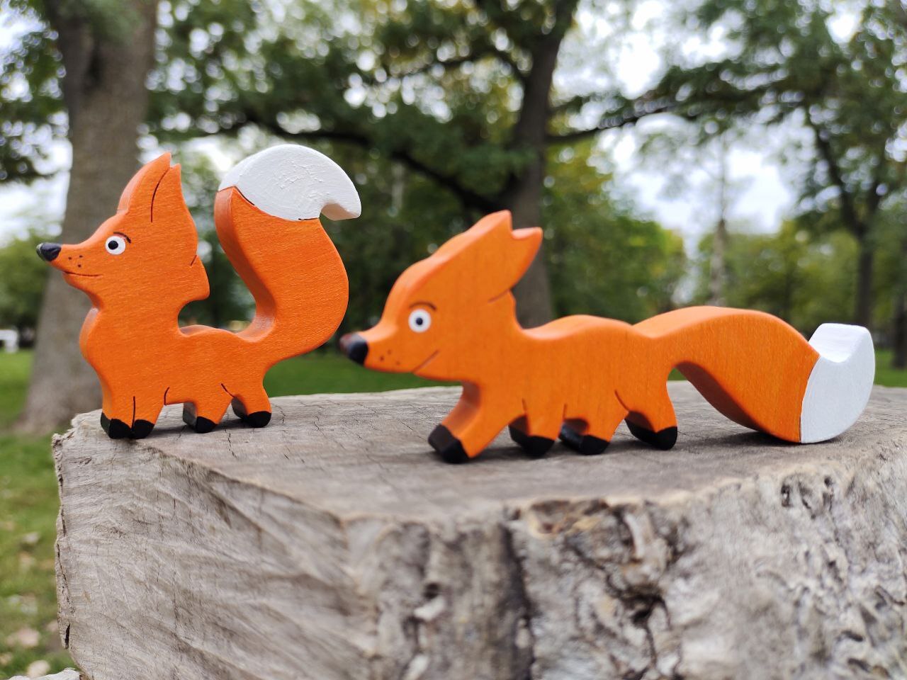 Wooden Toy Fox Family, Educational Toy