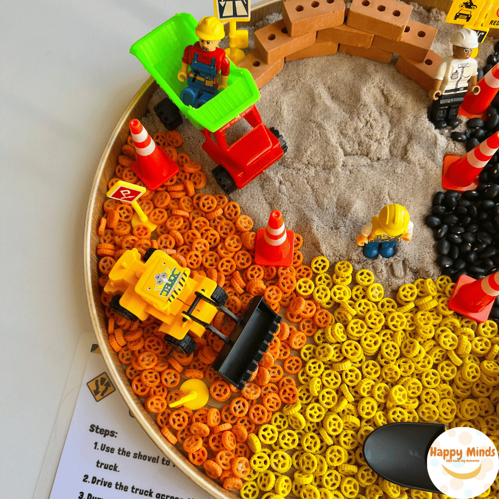 Construction Sensory Bin (4 cups), Building Site Sensory Bin, Construction Items