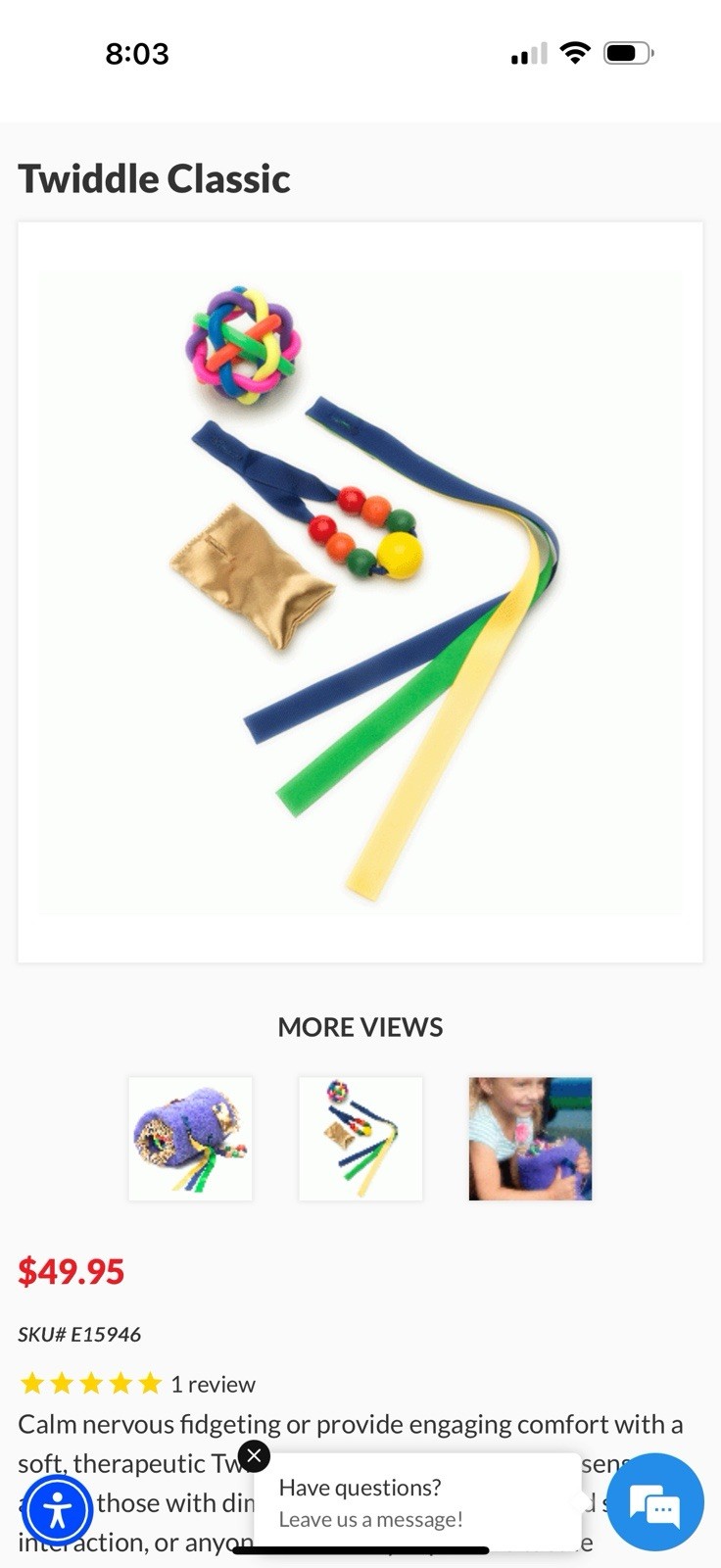 Autism Twiddle Classic Handheld Sensory Calming For Children Or Adults