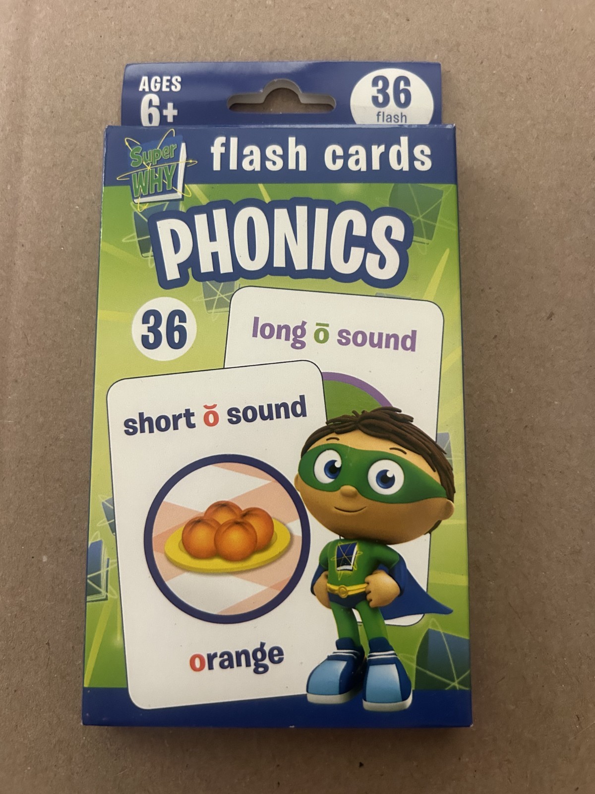 SUPER WHY Phonics 36 Flash Cards 6+ Learning Kids PBS Whyatt SEALED CARDS
