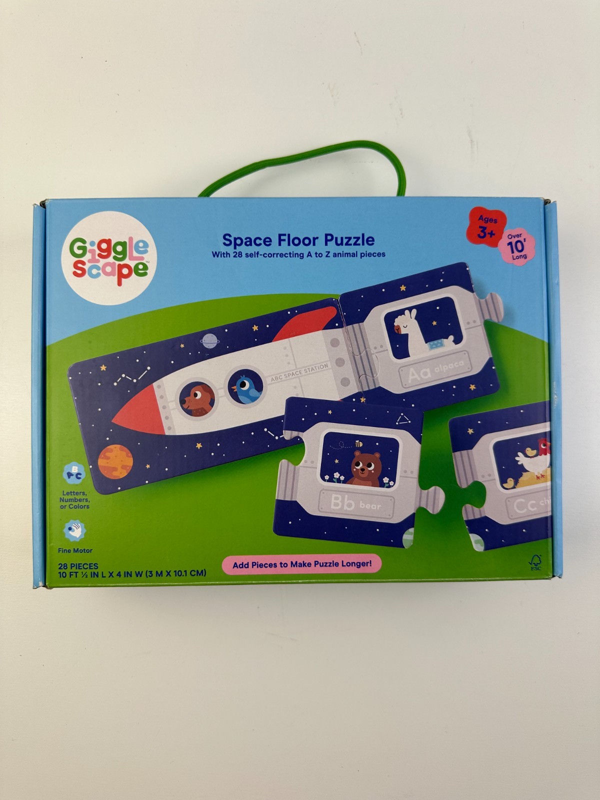 Gigglescape Alphabet Space Floor Puzzle 28 Self-Correcting Animal Pcs 3+ OPEN BO