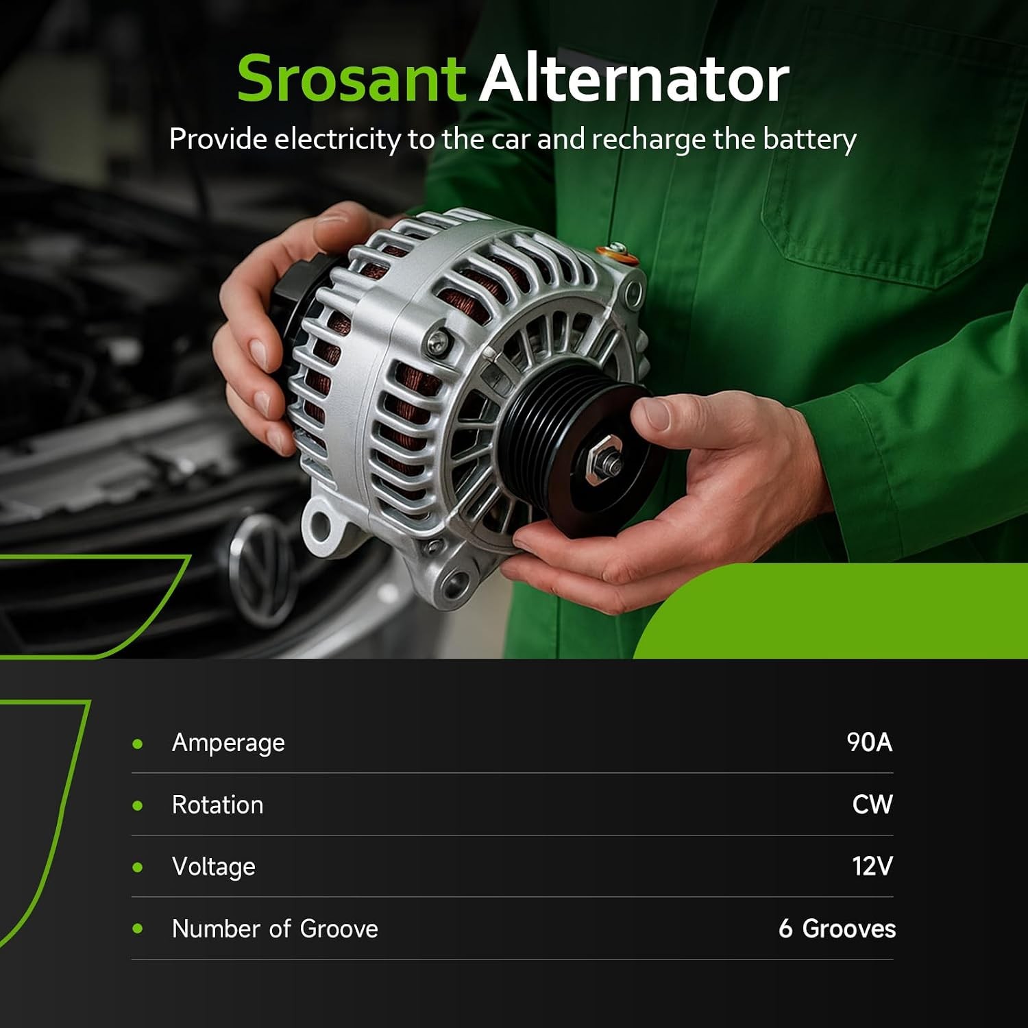Alternator Jeep Wrangler Cherokee 2.5 4.0 1991-1998 Grand Cherokee