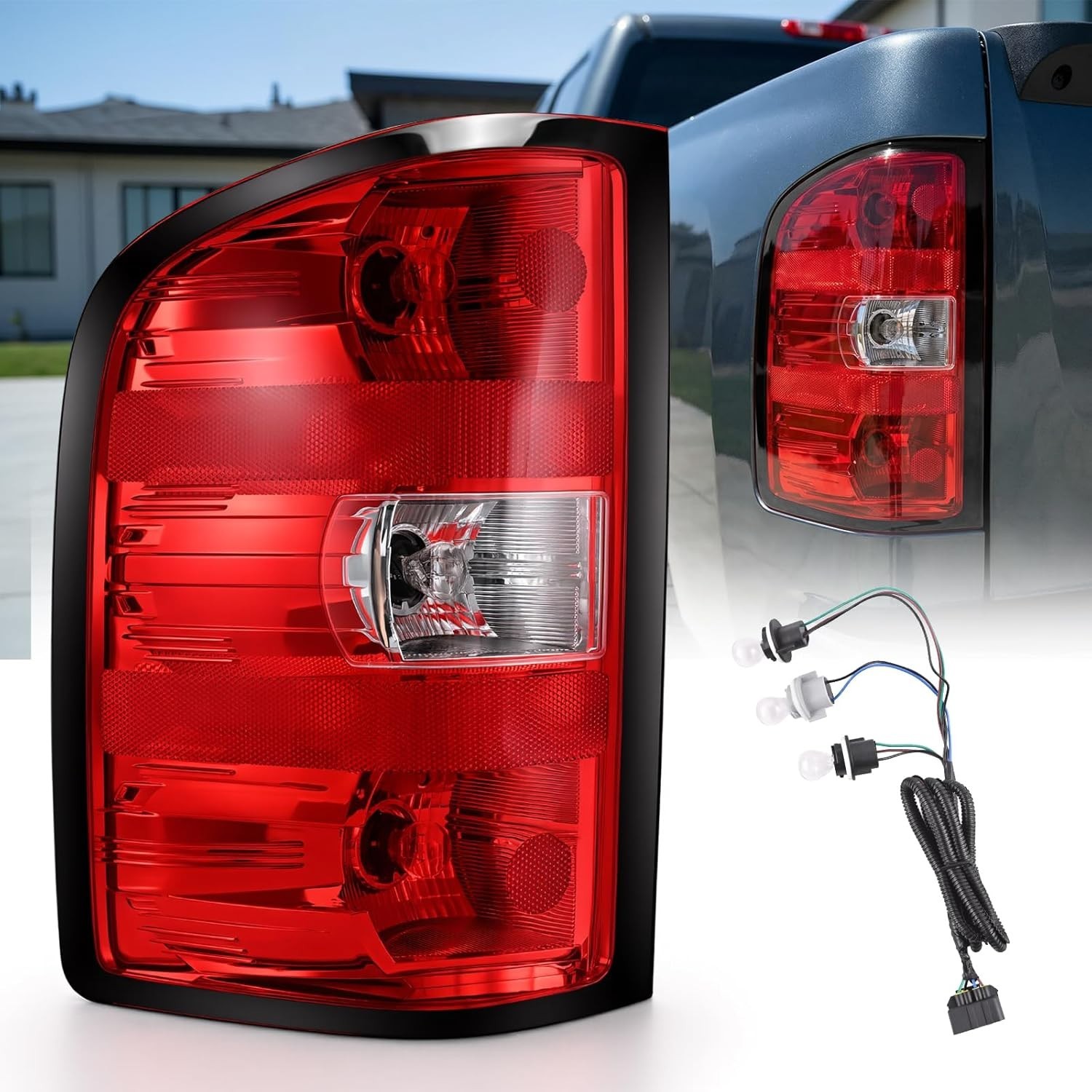 Left Tail Lights Assembly for Chevy Silverado 1500 2500HD 3500HD 2007-2013 Rear
