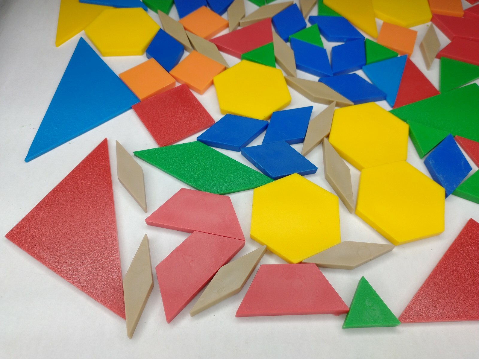 130 Piece Lot Geometric Shapes Plastic Multicolor