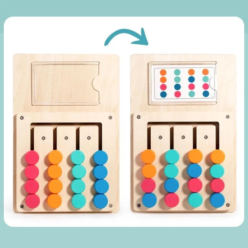 Wooden Color Shape Matching Puzzle Board Kids Brain Training Toy