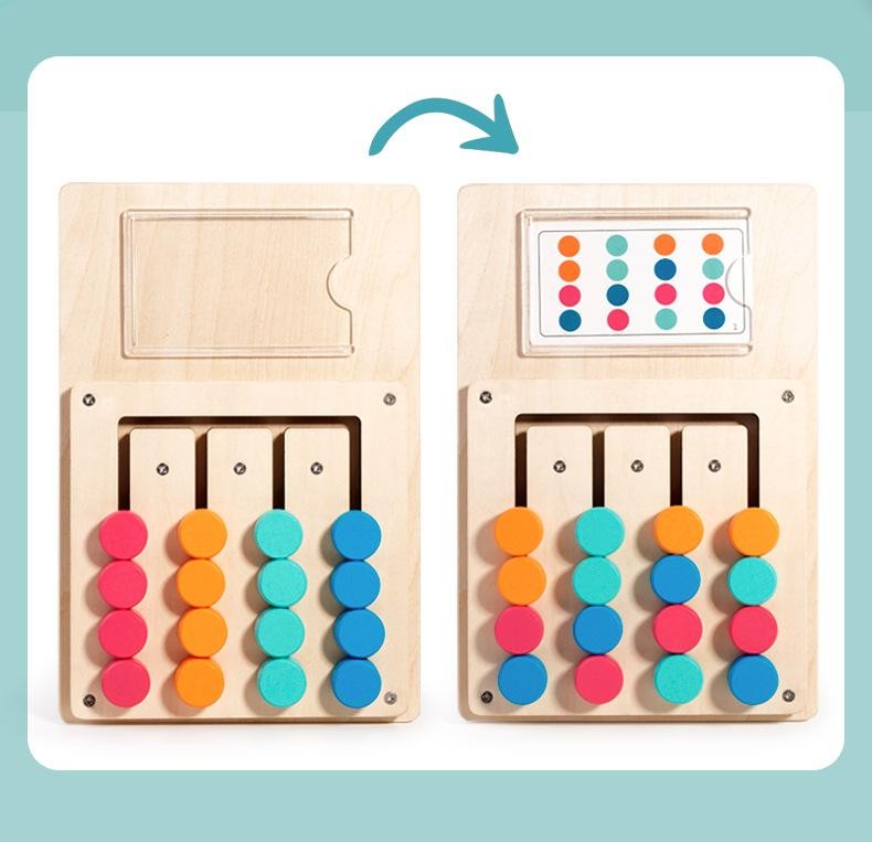 Wooden Color Shape Matching Puzzle Board Kids Brain Training Toy