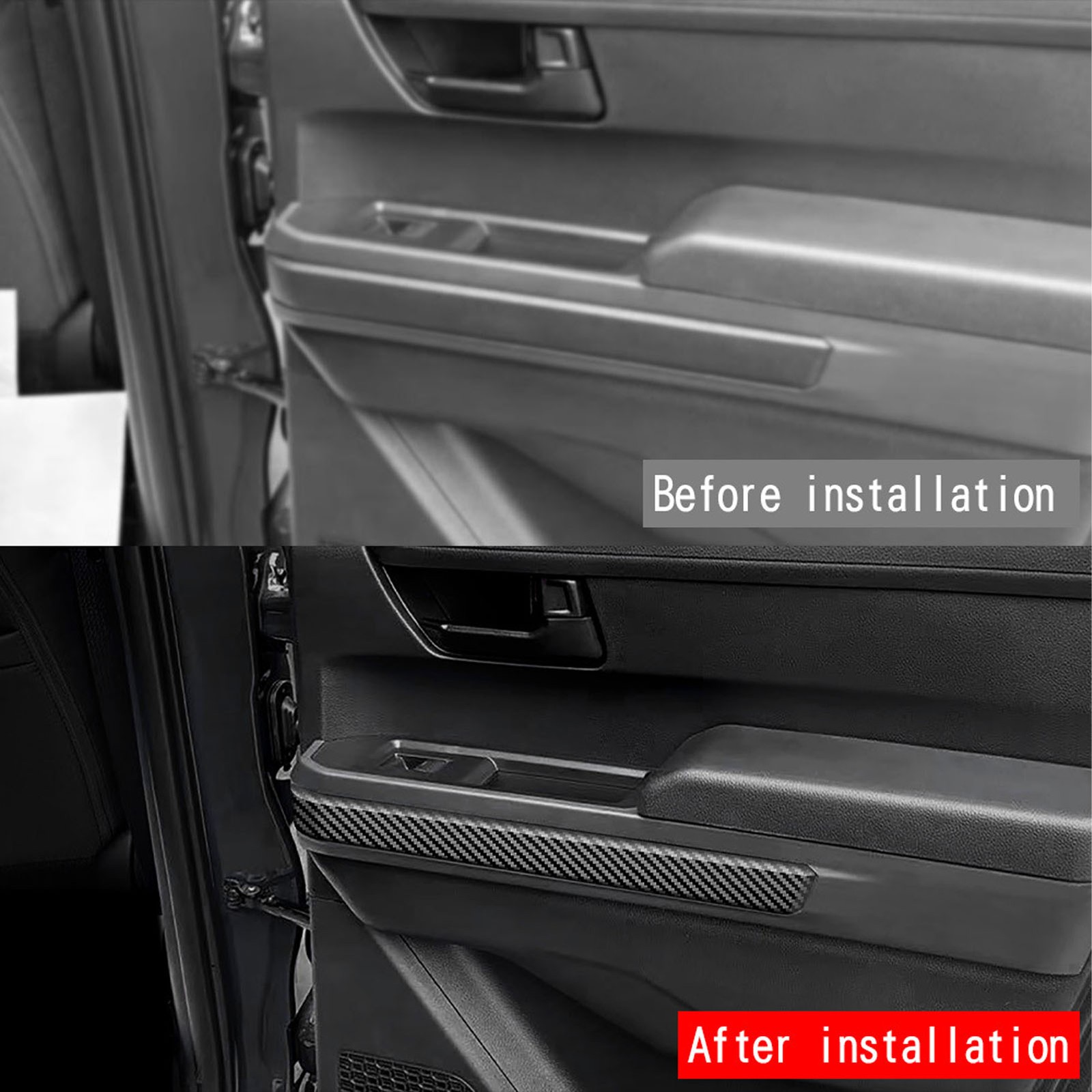 Inner Door Side Armrest Trim Side Door Armrest Stripe Decorative Cover Carb HXWJ