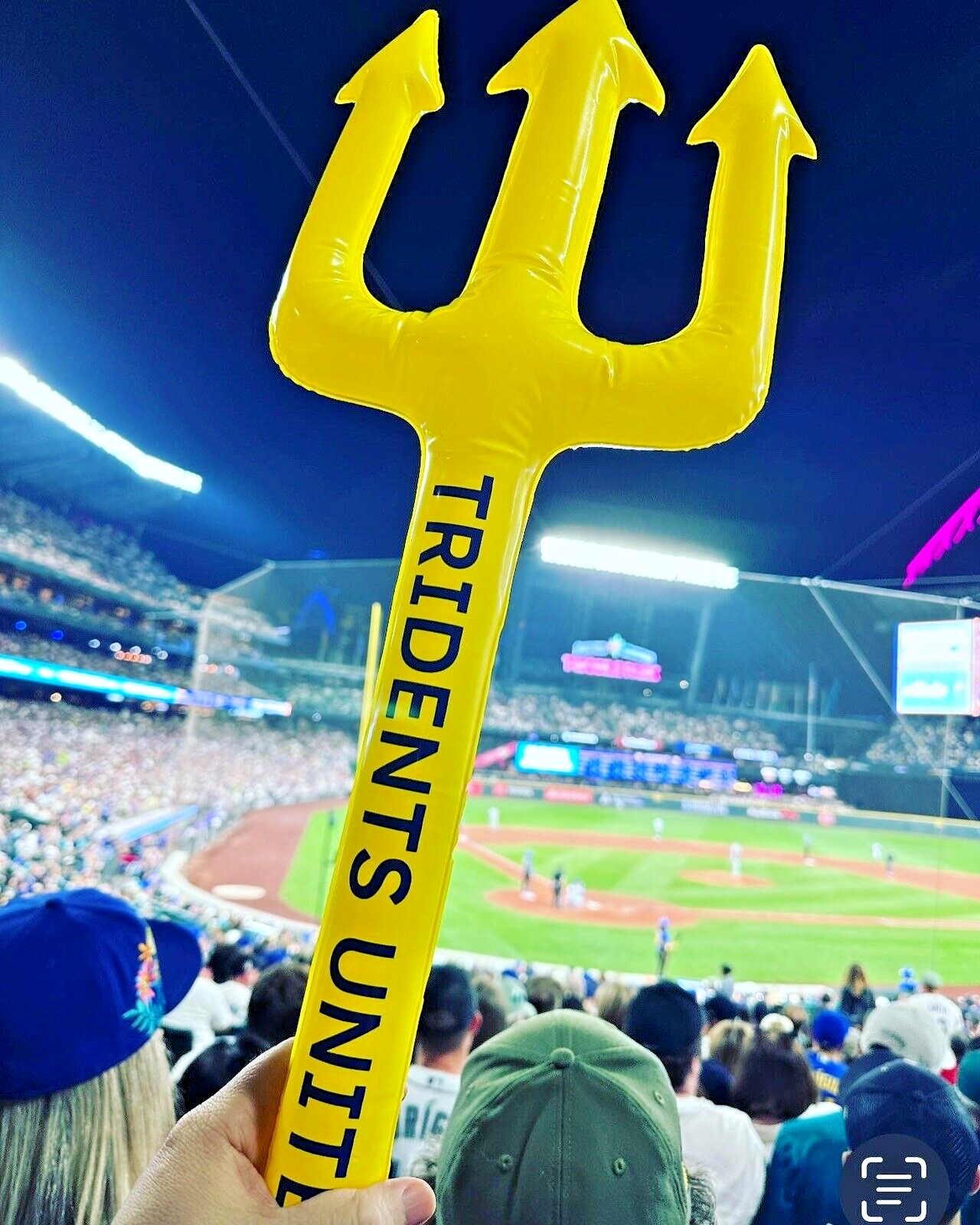 Tridents Unite: The Original Inflatable Fan Trident TM. Yellow Toy Trident 🔱