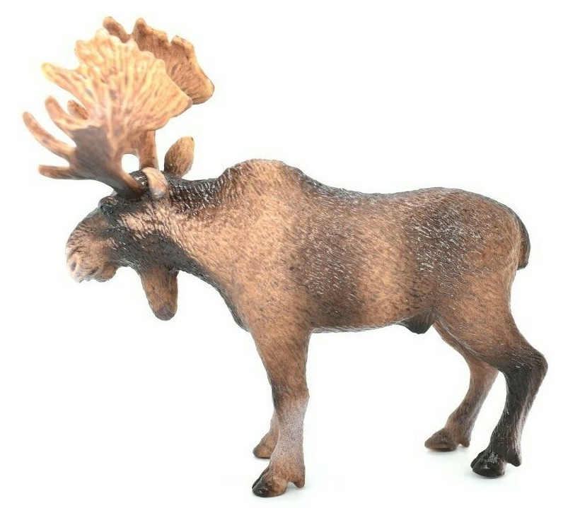 Moose Toy Model Plastic Replica Forest Animal, Kids Educational Gift 4″ OK613 B6