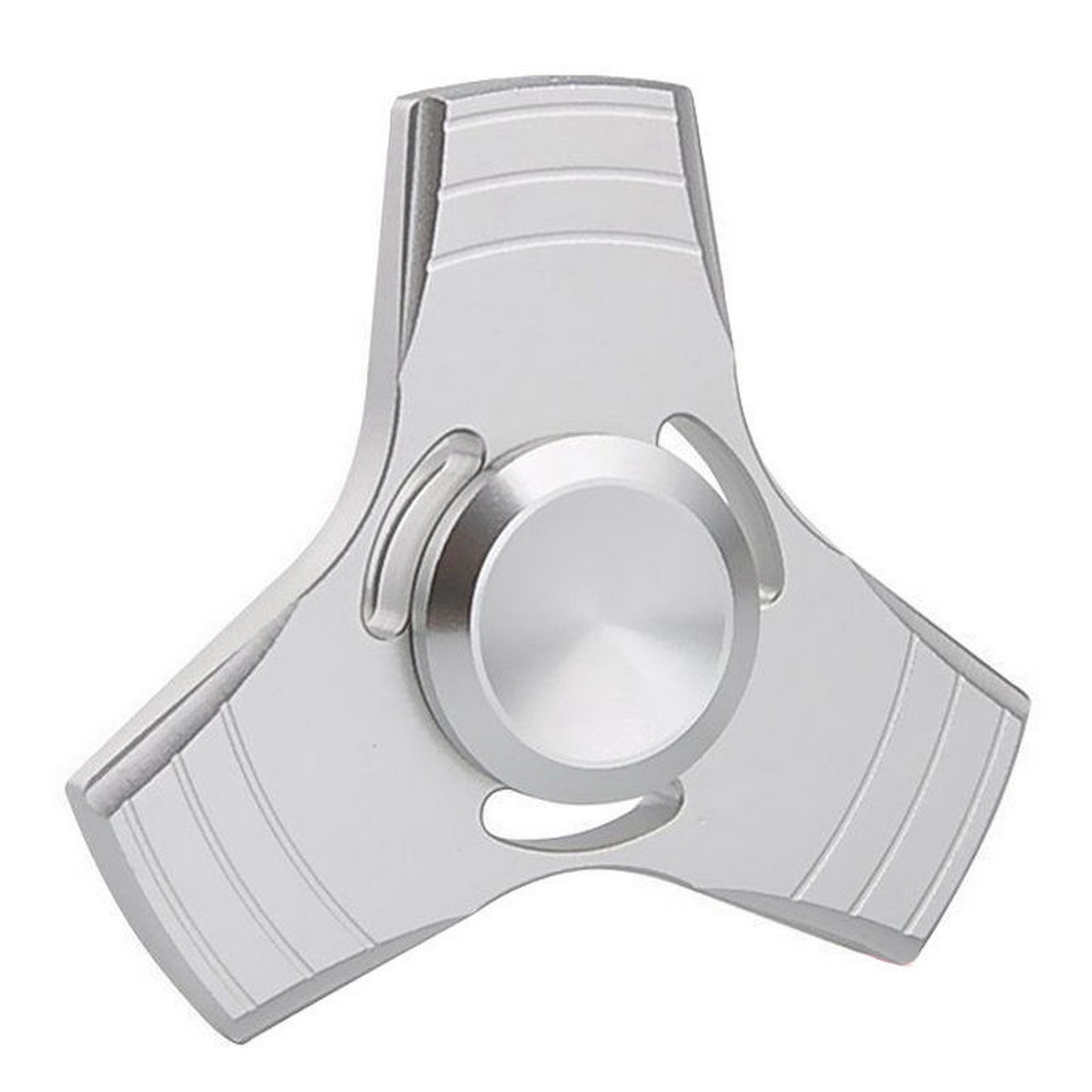 FIDGET FINGER HAND SPINNER TRI SILVER ALUMINIUM ALLOY EDC FOCUS STRESS ANXIETY