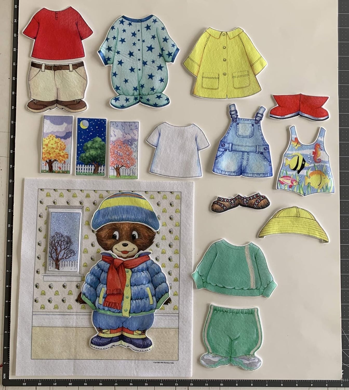 Dress Me Weather Bear Felt Figures For Flannel Board Stories preschool Small