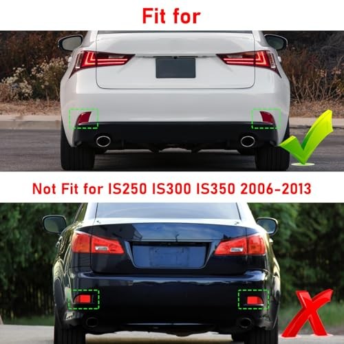 Rear Bumper Reflector Compatible with Lexus IS250 14-15 IS250 Rear Reflector