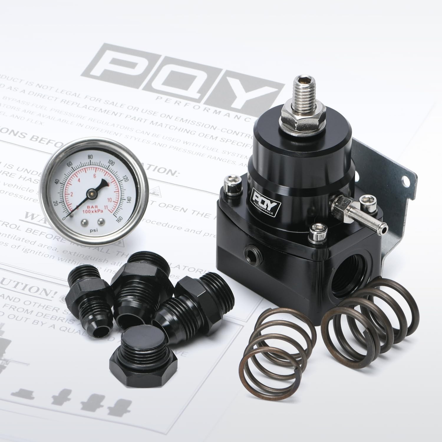 Adjustable Fuel Pressure Regulator Kit 3-70PSI with AN8 Feed Port and AN6 Return
