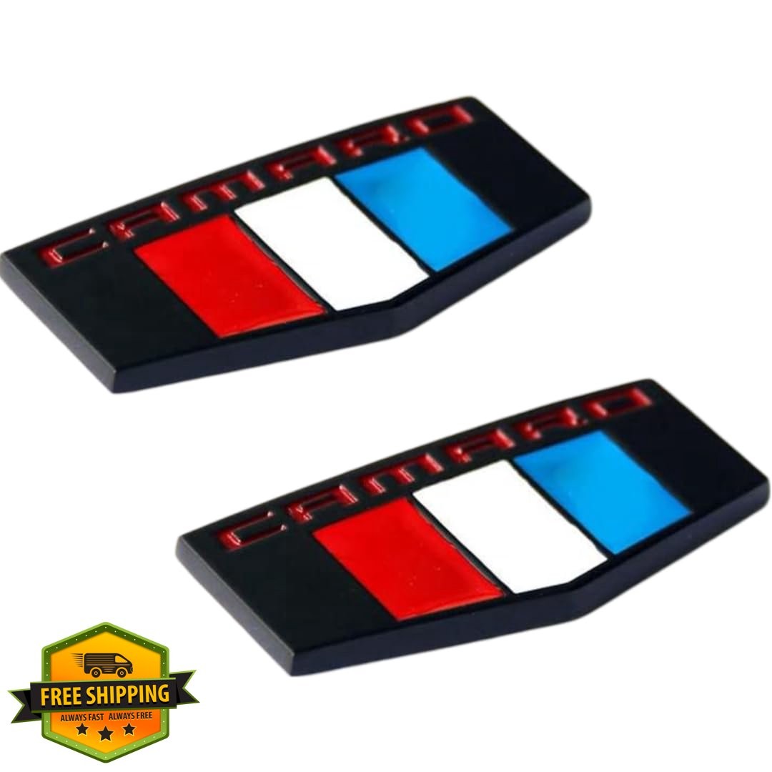 Camaro M Emblems 3D Metal Badge Multi Red