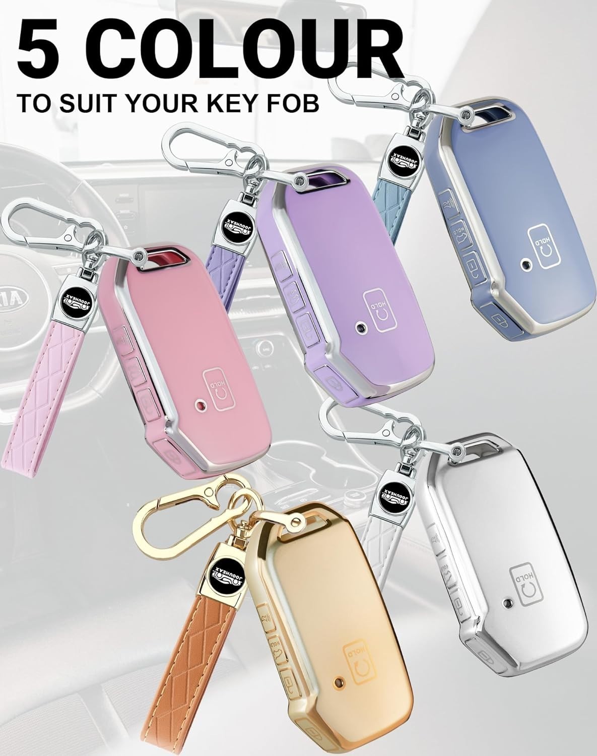 For Kia Key Fob Cover with Key Chain, Soft TPU Car Key Fob Case Shell for Kia So