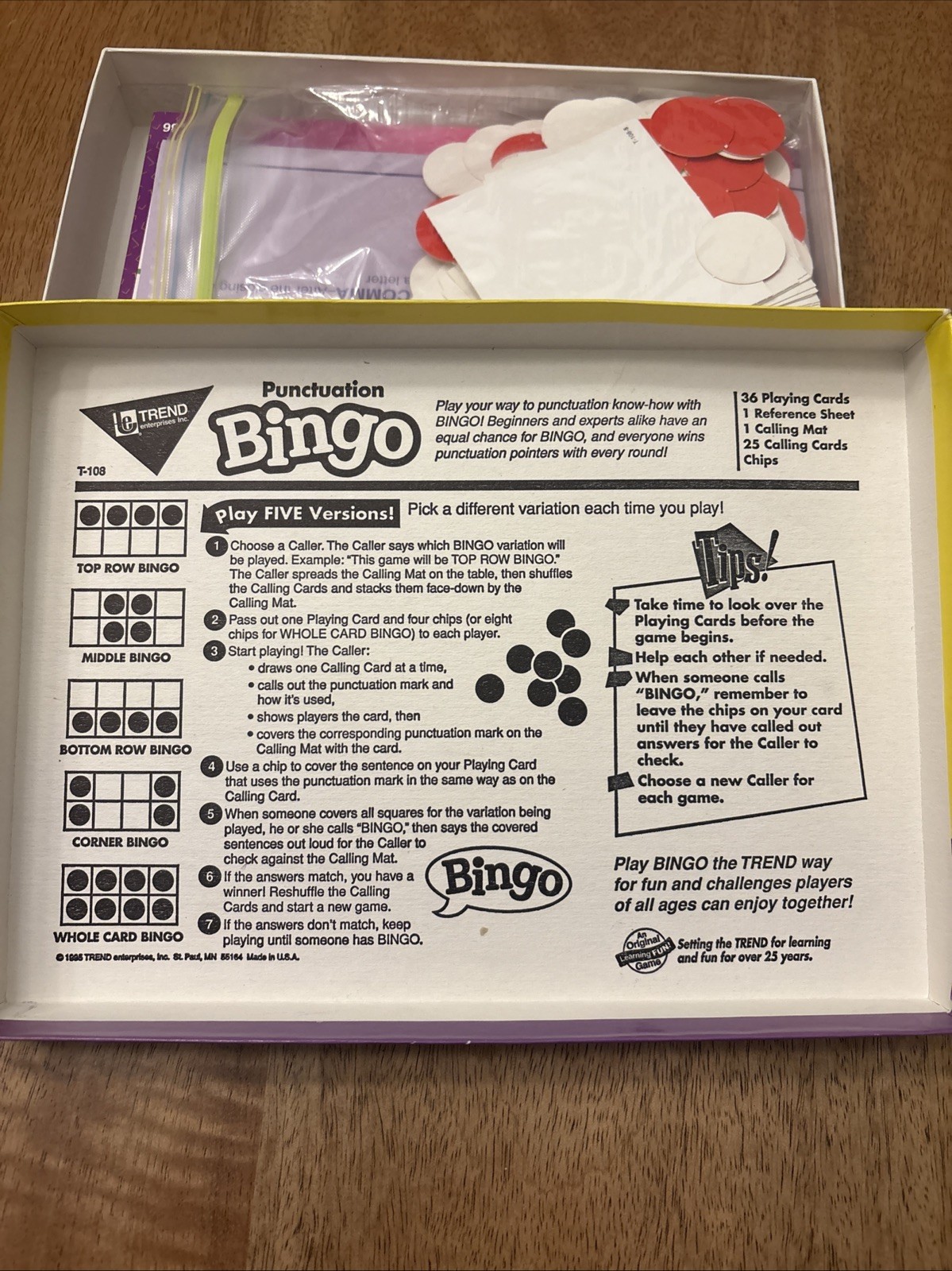 Trend Enterprises Punctuation Bingo Game; Ages 7 & Up; 3 To 36 Players Teacher