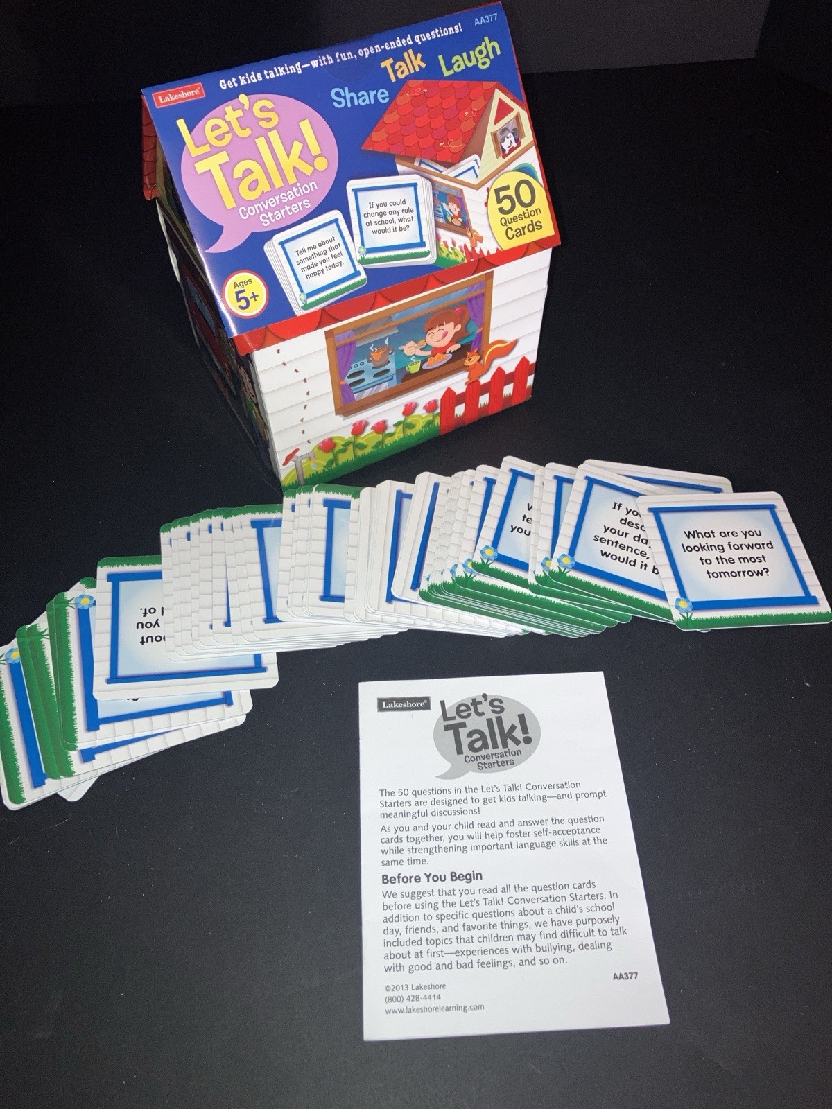 Lakeshore Let’s Talk Conversation Starters 5+ 50 Question Cards Get Kids Talking