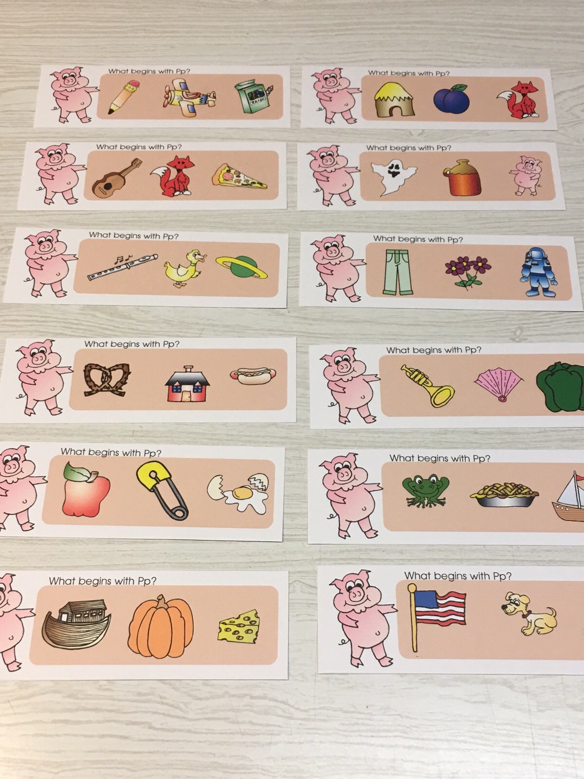 Phonics Pp – What Begins With Pp – Laminated Activity Set – Teaching Supplies