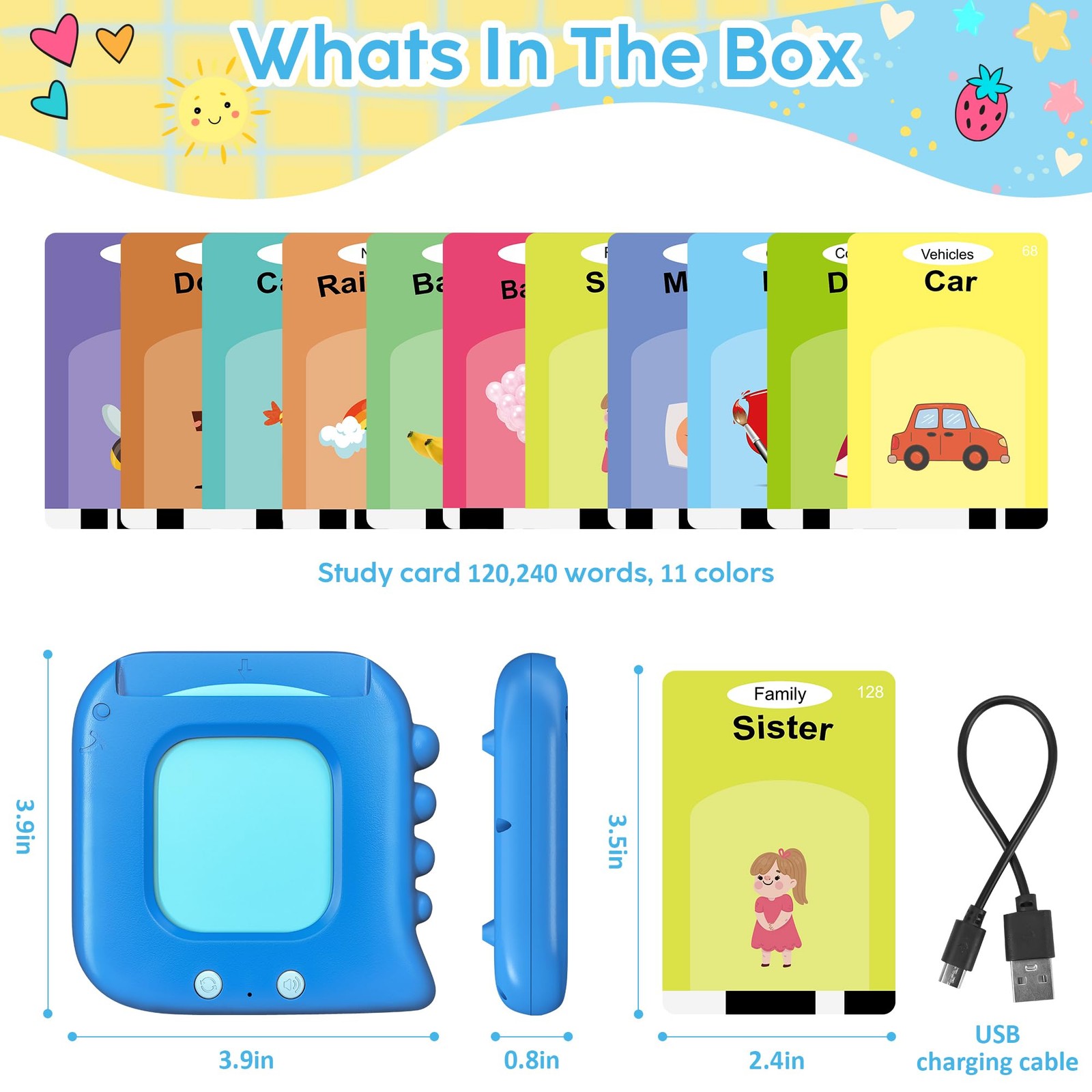 Kuovei Talking Flash Cardskids Toddler Flash Cards 240 Sight Wordsmontessori