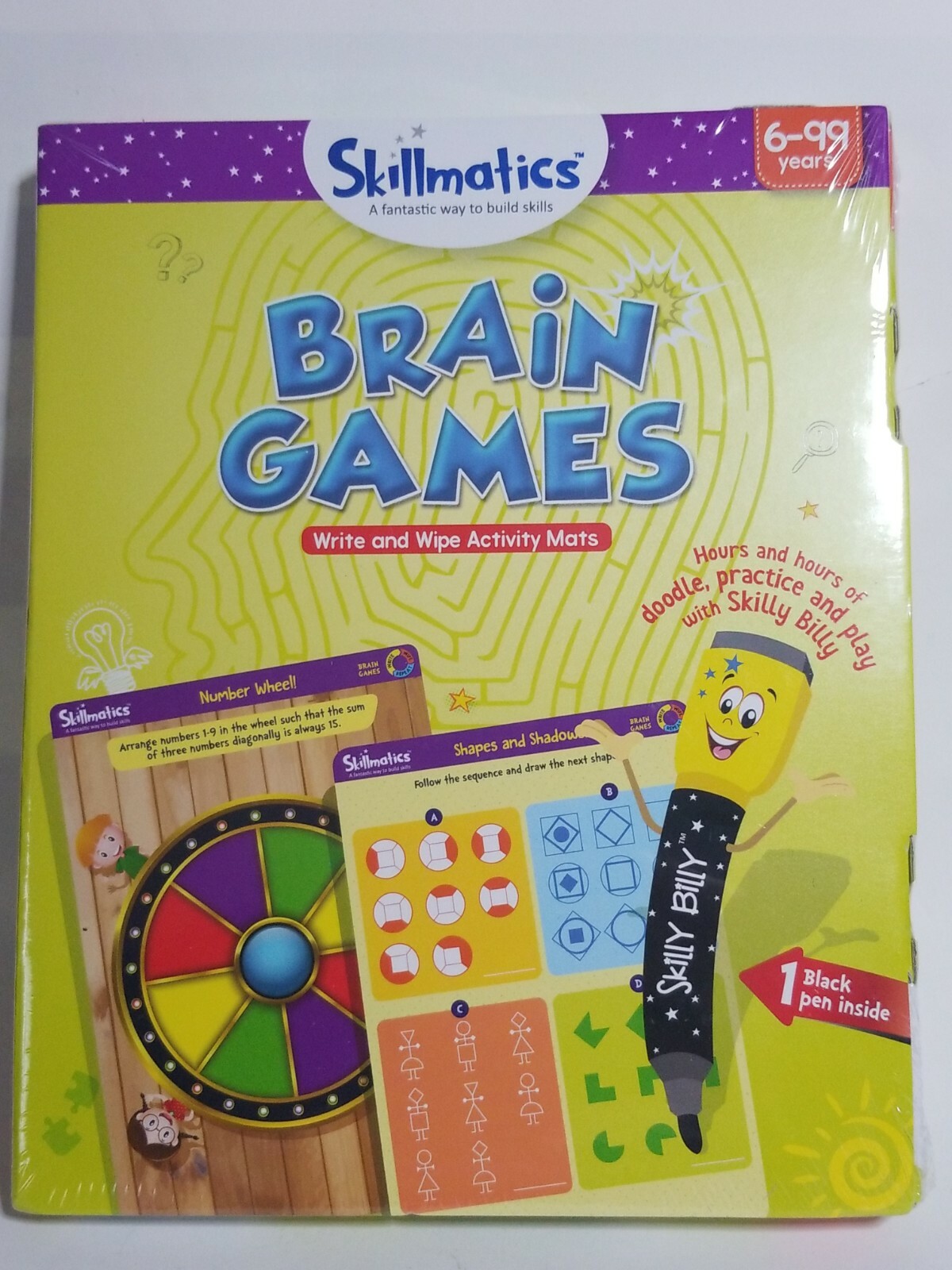Brain Game Skillmatics Educational Learning Tools for Kids 6-99 Write/Wipe Mats