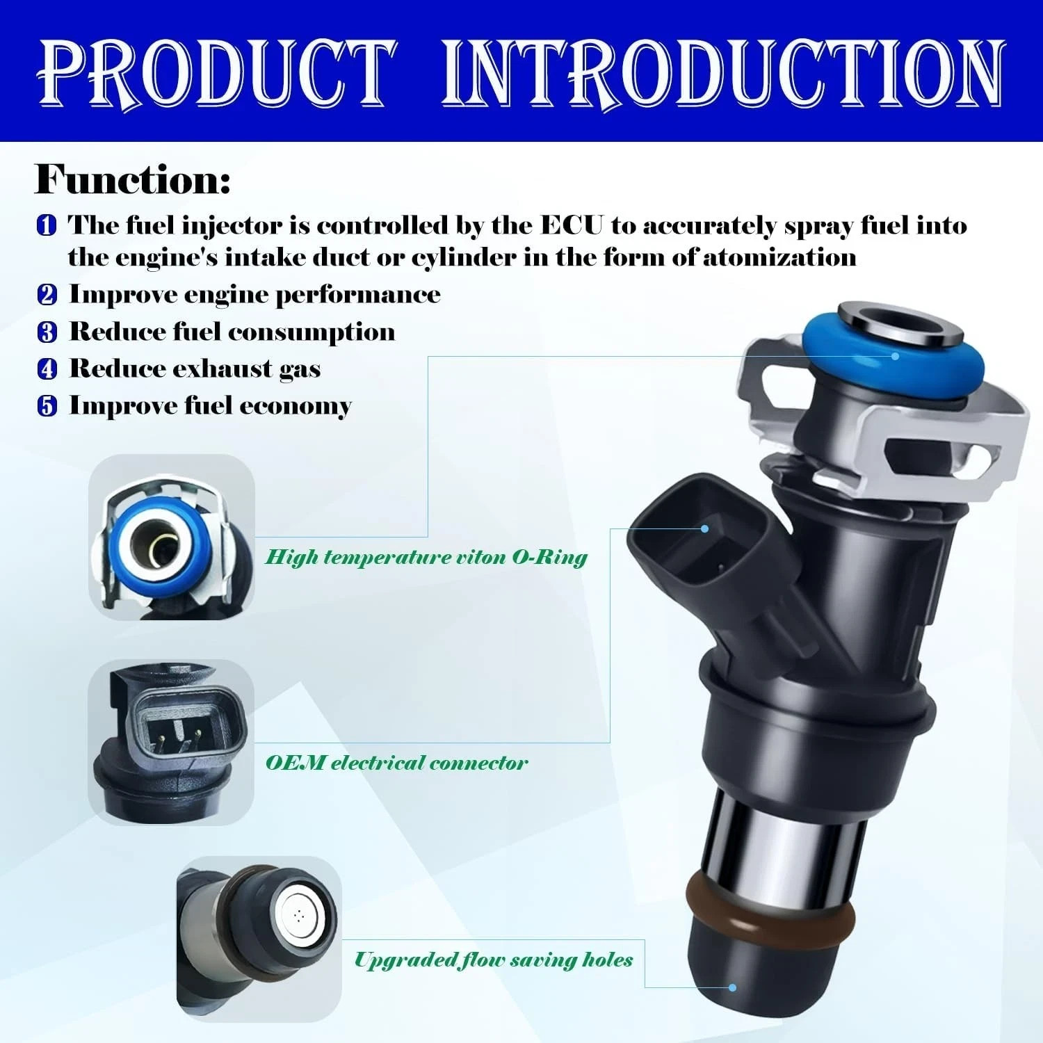 Upgraded 4 Holes Gas Fuel Injectors Fit For GMC: Yukon (XL)/Sierra, 1500 2500 35